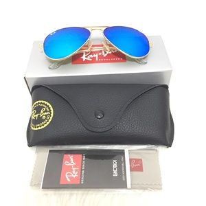 3025 112/17 Blue Aviator Sunglasses Ray-Ban Mirror